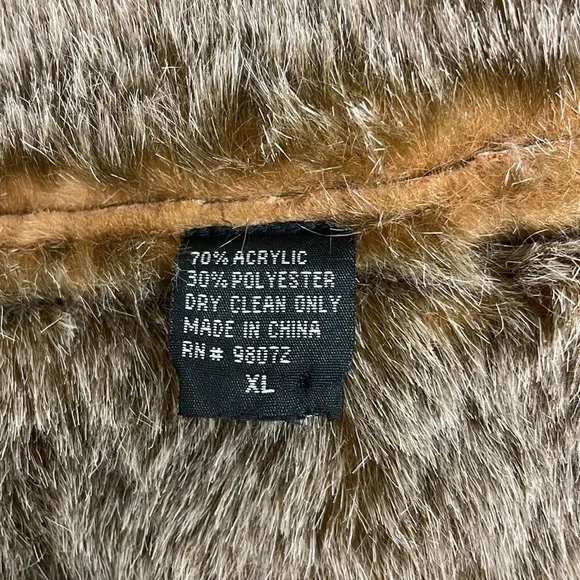 No Name Chocolate Brown Faux Suede & Faux Fox Fur Lined Coat XL - Picture 6 of 11